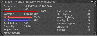 Signature for player Brass Pro Shop