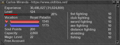 Signature for player Carlos Miranda