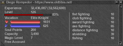 Signature for player Diego Rompedor