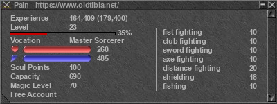 Signature for player Pain