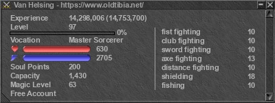 Signature for player Van Helsing